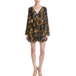Love Riche Floral Dress in Navy and Yellow